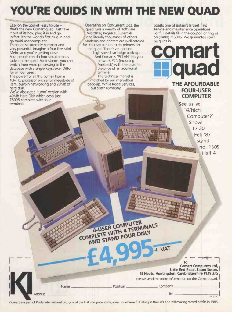 Comart Quad Magazine advert