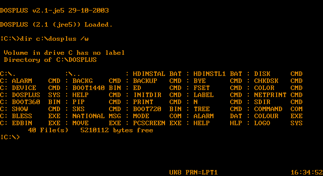 DOSPlus 2.1 in DOSBOX-X